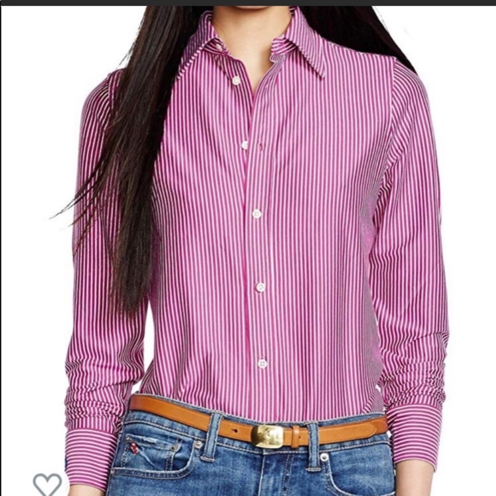 Ralph Lauren stripped button down knit shirt.